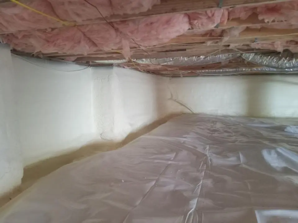 Crawl space encapsulation with closed-cell spray foam for Attic Insulation in Webster